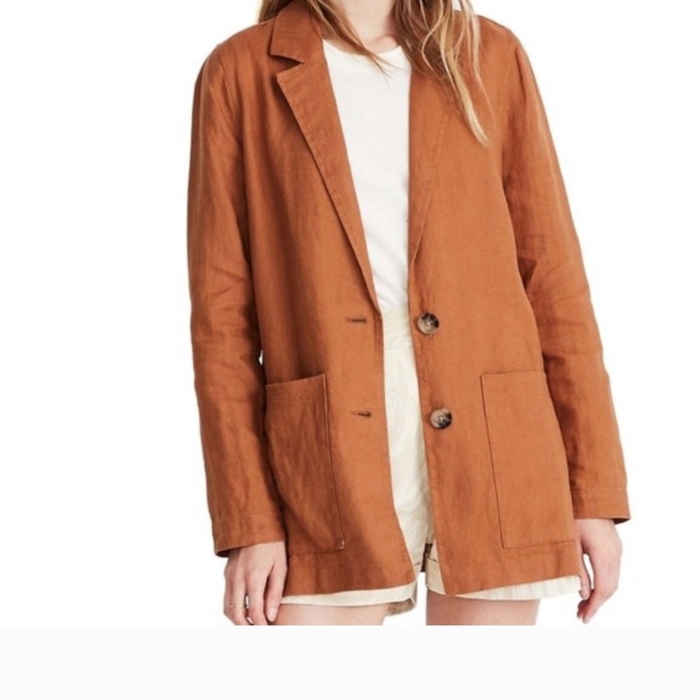 Madewell Linen Tan Blazer